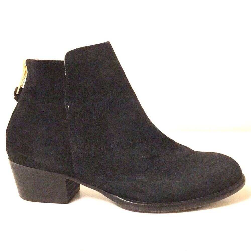 Office London black suede leather ankle boots 37